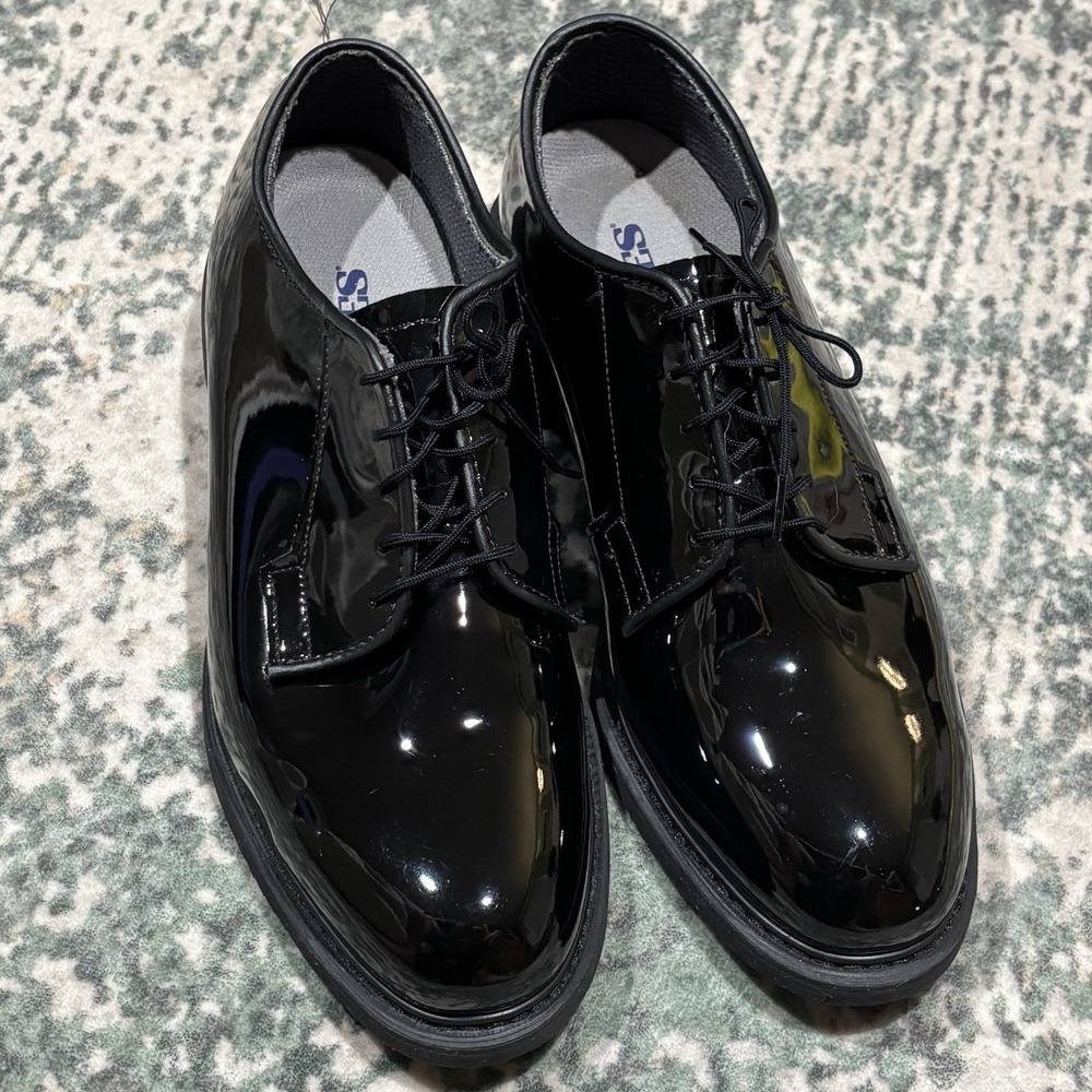 Bates Men's Black Patent Leather Oxford Dress Shoes 10D